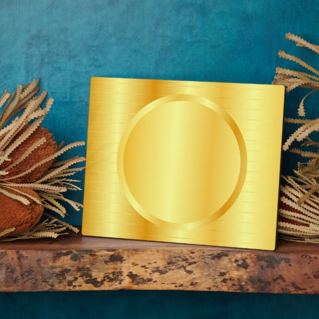 Placa Expositora Personalizado Elegante Oro Aspecto Añadir Monogram (Lado)