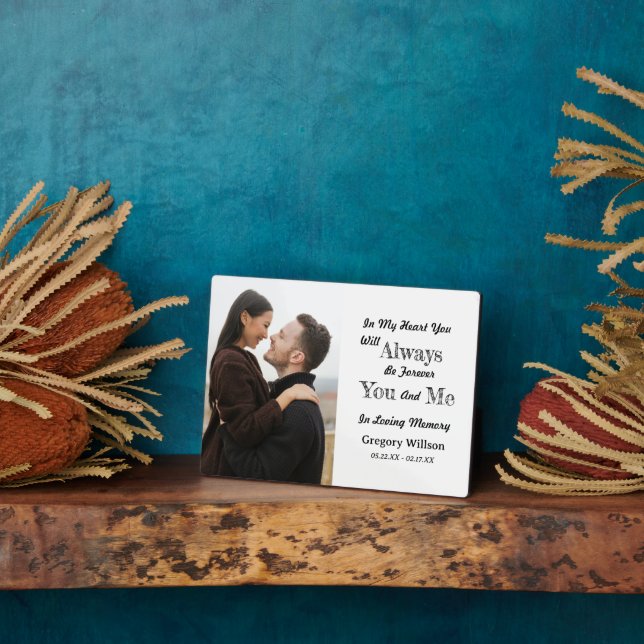 Placa Expositora Personalizado en una foto de memoria amorosa (Lado)