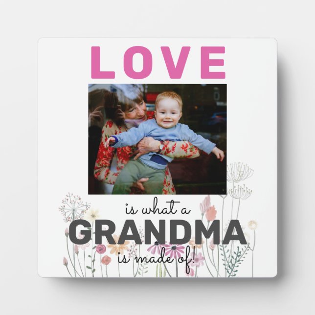 Placa Expositora Personalizado Foto Amor Abuela 5.25 x 5.25 (Frente)