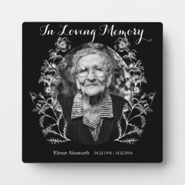 Placa Expositora Personalizado Foto Flor de época Monumento Blanco 