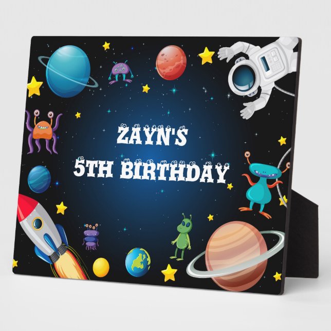 Placa Expositora Personalizado fuera del espacio Tabletop Plaque co (Lado)