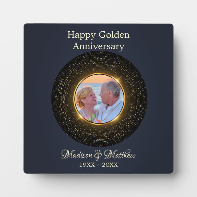 Placa Expositora Personalizado Glittering de foto 50 años (Frente)
