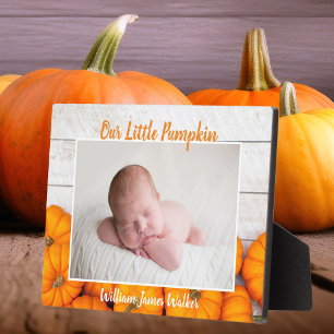 Placa Expositora Personalizado lindo caída bebé calabaza recién nac
