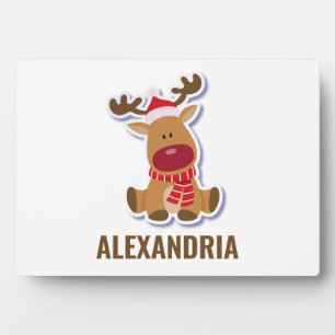 Placa Expositora Personalizado lindo reno Rudolph Navidades de Sant