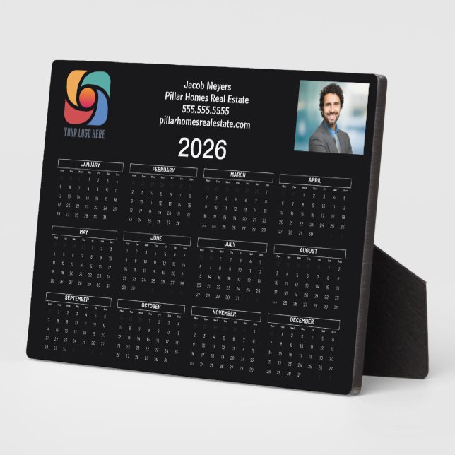 Placa Expositora Personalizado logotipo de negocios 2026 Calendario (Lado)