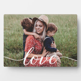 Placa Expositora Personalizado Love Script Mom Family Photo