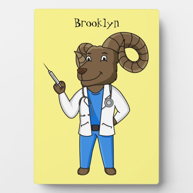 Placa Expositora Personalizado médica ilustracion de ovino de Bigho (Frente)