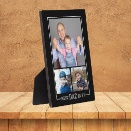 Placa Expositora Personalizado Mejor Papá Nunca 3 Collage de fotos