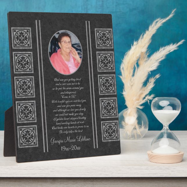 Placa Expositora Personalizado Memorial Keepsakes (Lado)