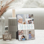 Placa Expositora Personalizado "Mimi" Nietos 6 Collages de fotos<br><div class="desc">Crea un regalo dulce para la abuela con esta placa de seis collages de fotos. "MIMI" aparece en el centro con letras verdes de menta pastel de moda,  con el mensaje de su personalizado y los nombres de sus nietos puestos.</div>