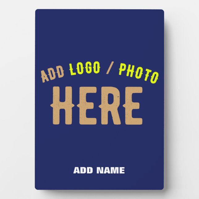 PLACA EXPOSITORA PERSONALIZADO MODERNO ELEGANTE NAVY AZUL VERIFICAD (Frente)