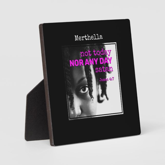 Placa Expositora Personalizado NO HOY SATAN (Anverso)