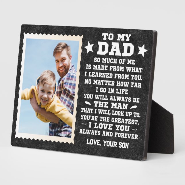 Placa Expositora Personalizado Para Mi Padre Nombre y Foto Personal (Lado)