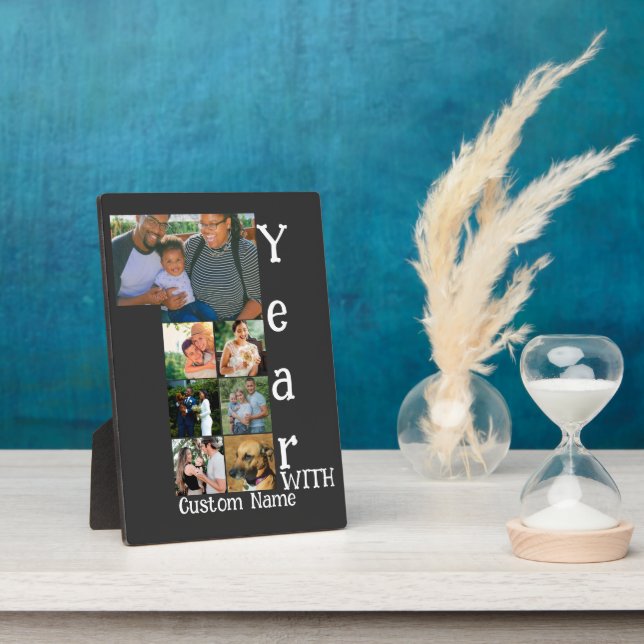 Placa Expositora Personalizado primer aniversario boda 7 collage de (Lado)