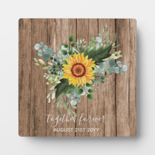 Placa Expositora Personalizado Recién Matrimonios Rústicos Eucalypt