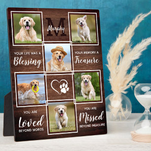 Placa Expositora Personalizado Rustic Wood Mascota Memorial 6 Colla