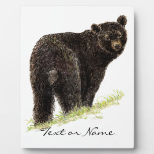 Placa Expositora Personalizado Texto Negro Oso Naturaleza animal
