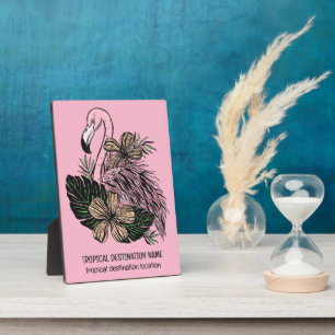 Placa Expositora Personalizado Texto y color Flamingo rosa