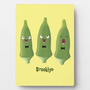 Placa Expositora Personalizado vegetal de okra cantante