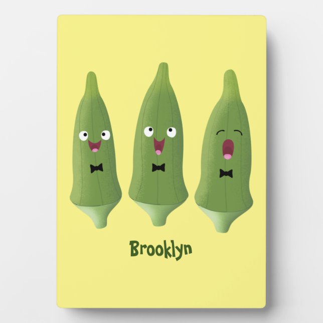 Placa Expositora Personalizado vegetal de okra cantante (Frente)