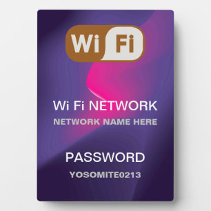 Placa Expositora Personalizado WiFi Network Password Info Color arc
