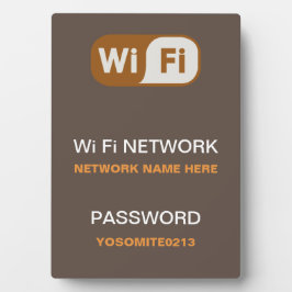 Placa Expositora Personalizado WiFi Network Password Info Color del