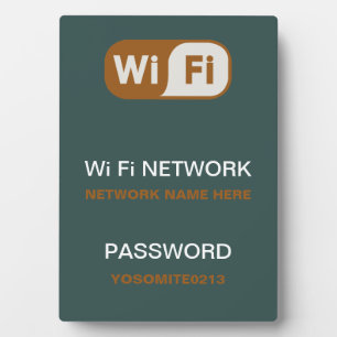 Placa Expositora Personalizado WiFi Network Password Info Plaque -