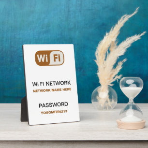Placa Expositora Personalizado WiFi Network Password Info White Pla