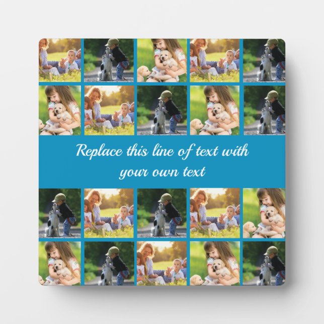 Placa Expositora Personalizar el collage de fotografías y el texto (Frente)
