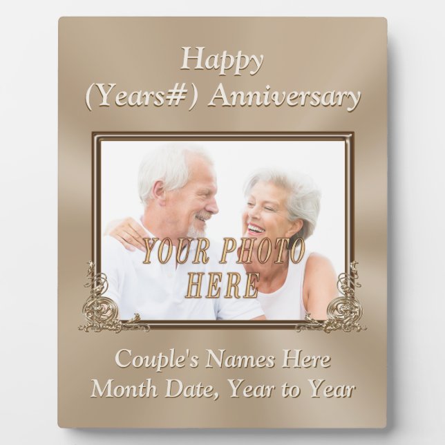 Placa Expositora Personalized and Photo Wedding Anniversary Plaques (Frente)