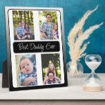 Placa Expositora Personalized Best Daddy Ever Photo Plaque<br><div class="desc">Cute gift for dad for Father's Day,  Birthday or Christmas. Just add photos to this photo easel in the personalize area. Black and white gradient.</div>