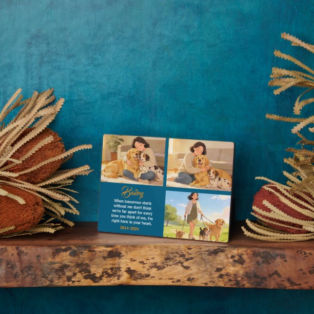 Placa Expositora Personalized Dog Mom with Custom Name | Happy  (Lado)