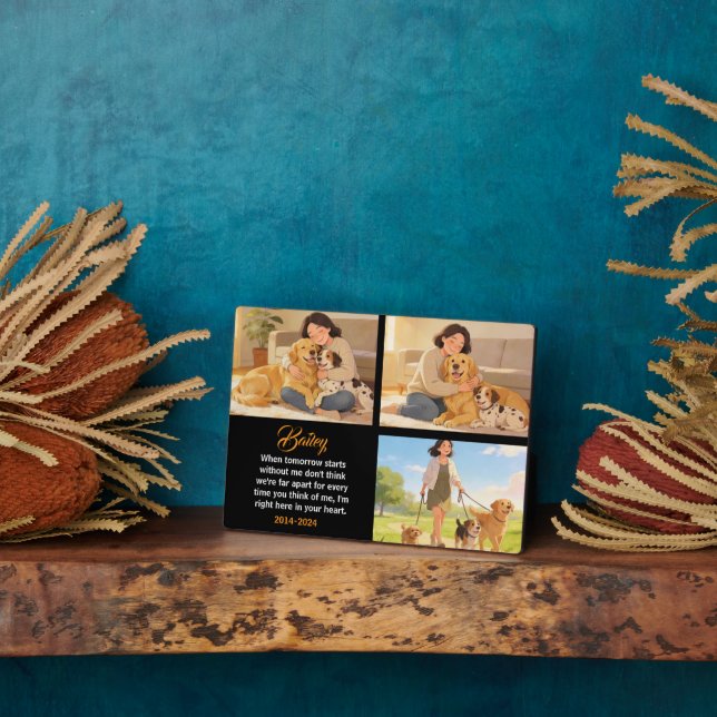 Placa Expositora Personalized Dog Mom with Custom Name | Happy  (Lado)