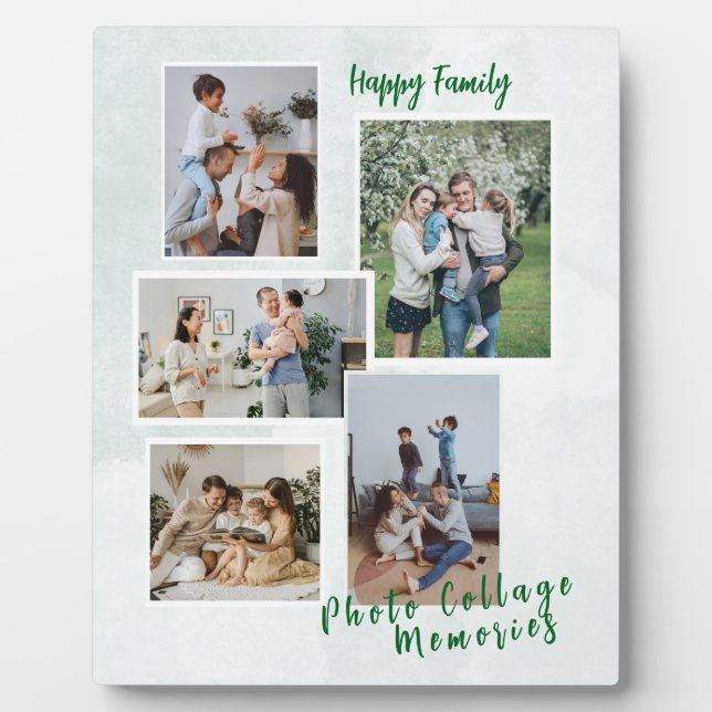 Placa Expositora Personalized Family Photo Collage Plaque  (Frente)