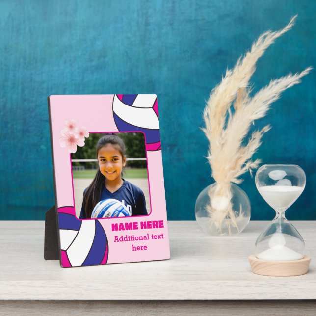 Placa Expositora Personalized Kid Photo Girl Volleyball (Lado)