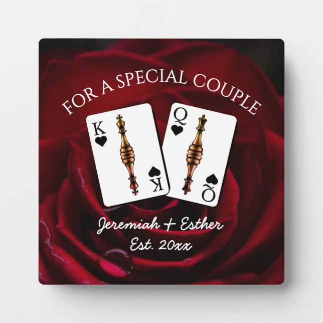 Placa Expositora Personalized King Queen Special Couple Valentines  (Frente)