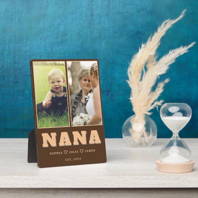 Placa Expositora Personalized Nana Plaque with Grandkids’ Names (Lado)
