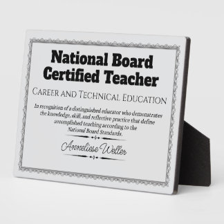 Placa Expositora Personalized National Board Certified Teacher