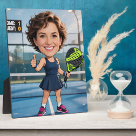 Placa Expositora Personalized Paddle/Pickleball Star Caricature Art