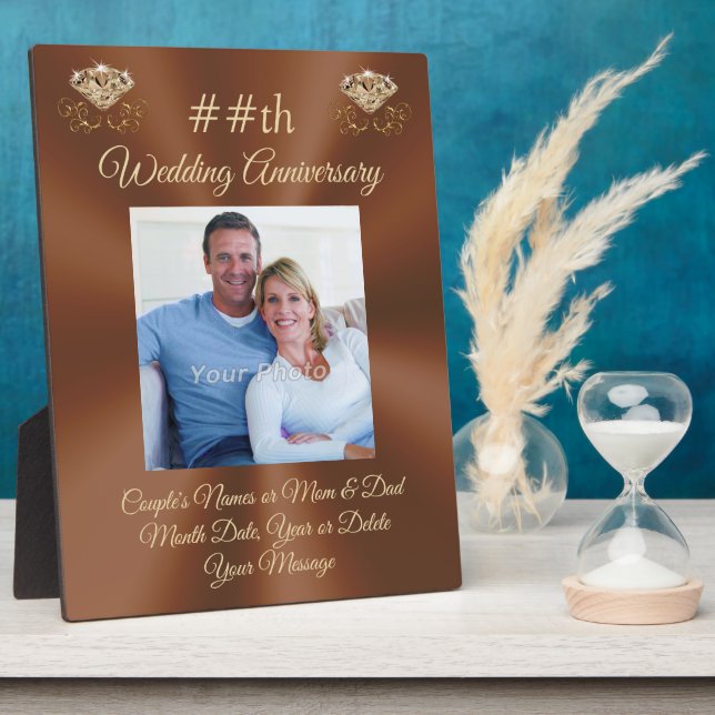 Placa Expositora Personalized Photo, Wedding Anniversary Plaque (Lado)