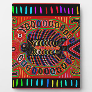 Placa Expositora Pescado volador de Mola indio de Cuna