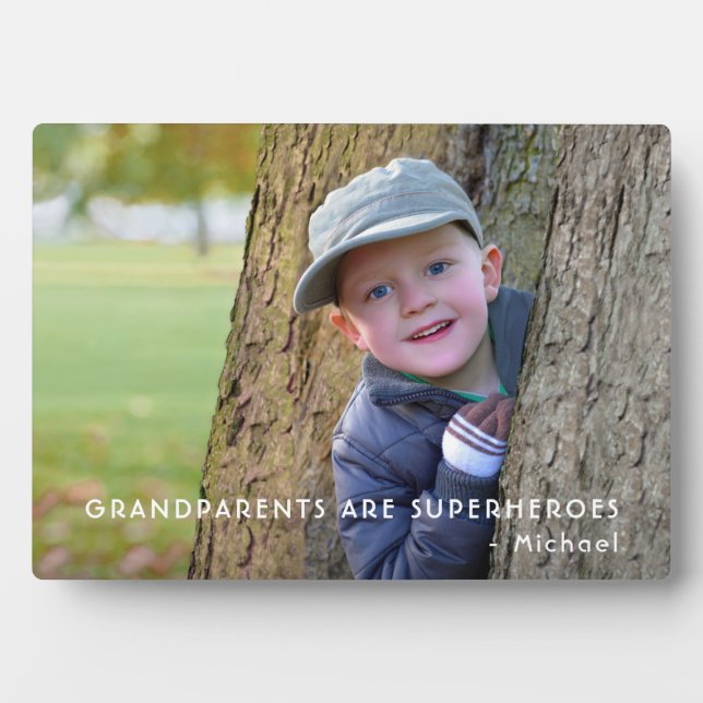 Placa Expositora Pestaña de fotos de abuelos con comadreja (Frente)