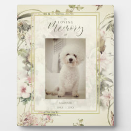 Placa Expositora Pet Cat Dog Floral Vintage Romantic Memorial