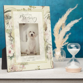 Placa Expositora Pet Cat Dog Floral Vintage Romantic Memorial