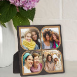Placa Expositora Pétalo de flor de rosca retro 4 Collage de fotos m<br><div class="desc">Elegante visualización de fotos en dos tonos marrón con collage retro de fotos al estilo del molino. La plantilla de fotos está configurada para agregar 4 de sus fotos favoritas, que se muestran automáticamente en las formas de pétalo de flores. Si tienes algún problema con la colocación de imágenes, intenta...</div>