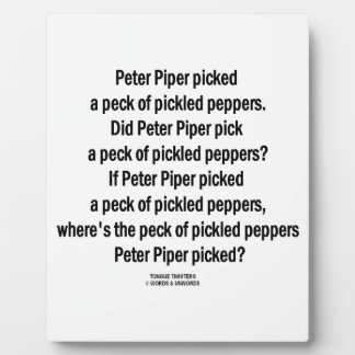 Placa Expositora Peter Piper Recogió Un Cuello De Pimientos Pickled