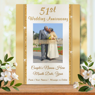 Placa Expositora Photo and Personalized 51st Anniversary Gift