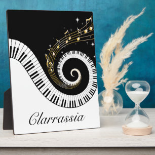 Placa Expositora Piano Keys y Pegatinas de Gold Music Notes