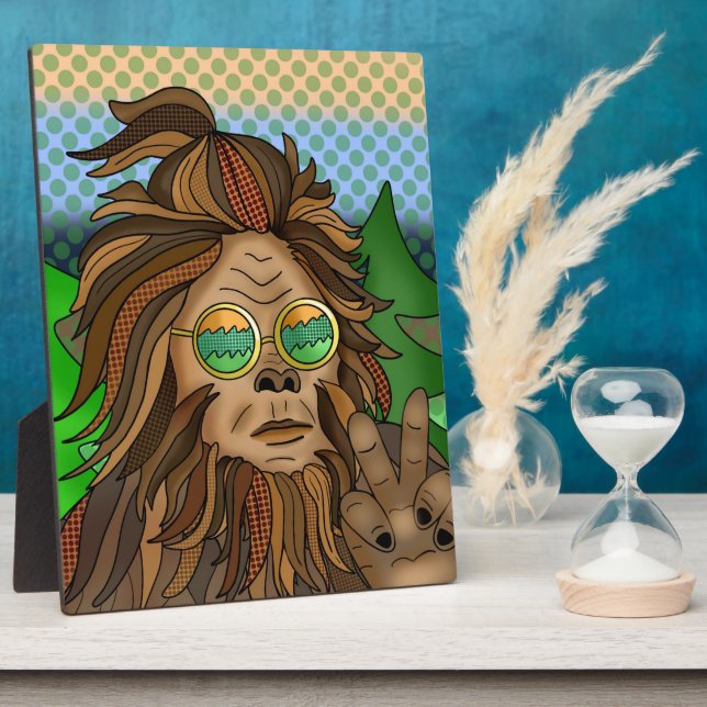Placa Expositora Pie grande Retro | Pop Art Sasquatch (Lado)