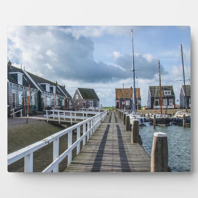 Placa Expositora Pier de madera en Marken, Países Bajos (Frente)